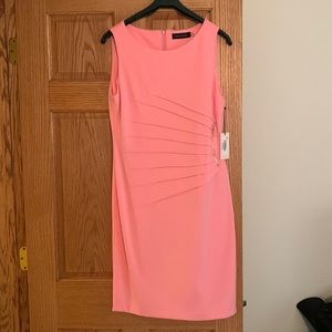 NWT Ivanka Trump Light Pink Office Sheath Dress with Zipper Detail Size 12